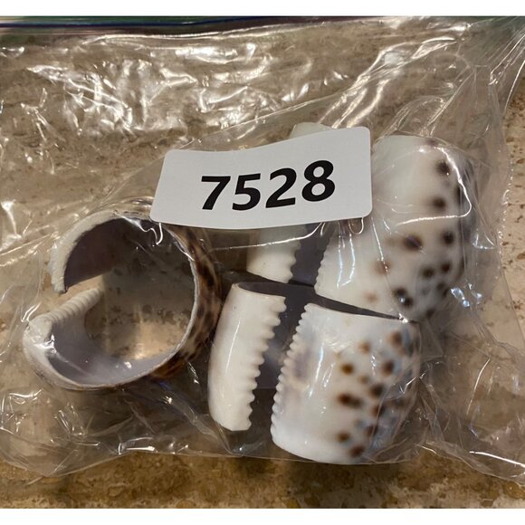Set Of 3 Vintage Spotted Shell Napkin Rings Made In The Philippines - Picture 5 of 5